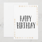 Modern Gold Happy Birthday-kaart (Voorkant / Achterkant)