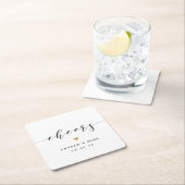 Modern Gold Heart Cheers Wedding Kartonnen Onderzetters (Insitu)