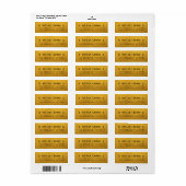 Modern Gold Heart Couple Return Address Etiket (Full Sheet)