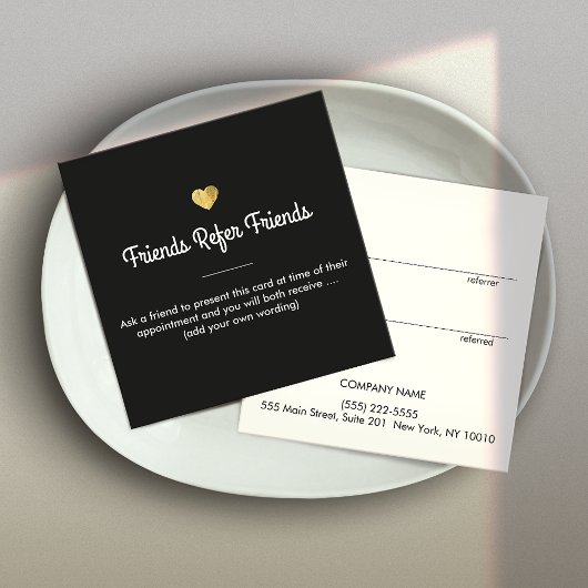 Modern Gold Heart Customer Referral Square