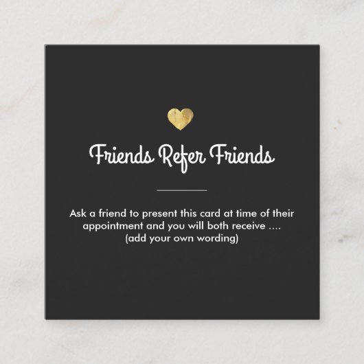 Modern Gold Heart Customer Referral Square (Voorkant)