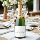 Modern Gold Heart Maid of Honor Voorstel Sparkling Wijnetiket