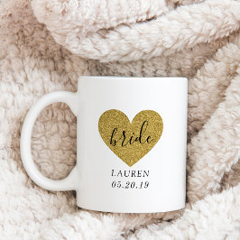 Modern Gold Heart persoonlijke bride Koffiemok