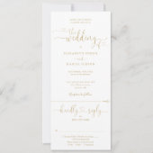 Modern Gold Heart Script Alles in een bruiloft Kaart (Voorkant)