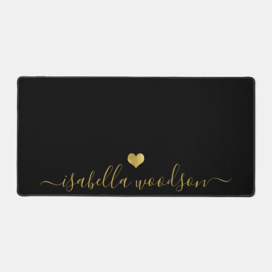 Modern Gold Heart Script Name  Bureaumat (Voorkant)