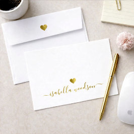 Modern Gold Heart Script Name  Bureaumat