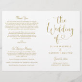 Modern Gold Heart Script Wedding Ceremony (Voorkant)