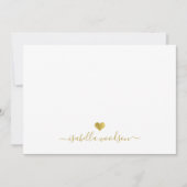 Modern Gold Heart Thank You Script Kaart (Voorkant)