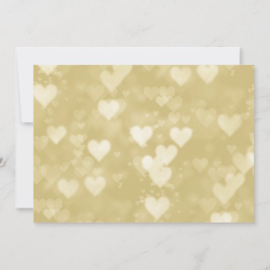 Modern Gold Heart Wedding Update Kaart (Achterkant)
