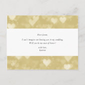 Modern Gold Hearts Be My Man of Honor Invitation Uitnodiging Briefkaart (Achterkant)