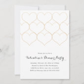 Modern Gold Hearts Valentijnsdag Dinner Party Kaart (Voorkant)