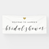 Modern Gold Hearts Vrijgezellenfeest Welkom Spandoek (Horizontaal)