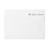 Modern Gold Hearts Wedding Return Address (Achterkant)