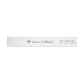 Modern Gold Hearts Wedding Return Address (Individueel)