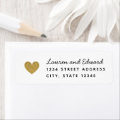 Modern Gold Hearts Wedding Return Address Etiket (Insitu)