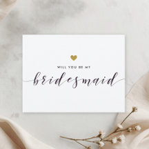 Modern Gold Hearts Wil Je Mijn Bruidsmeisje Zijn
