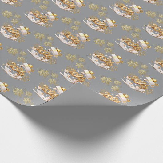 Modern Gold Holiday Gift Wrap Cadeaupapier (Hoek)