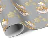Modern Gold Holiday Gift Wrap Cadeaupapier (Rol Hoek)