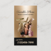 Modern Gold House Cleaning Service Housekeeping Visitekaartje (Voorkant)