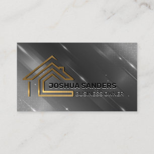 Modern Gold House Logo   Onroerend goed Visitekaartje