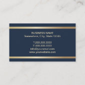 Modern Gold House Logo Real Estate Realtor Navy Visitekaartje (Achterkant)