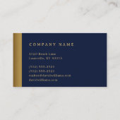 Modern Gold House Logo Vastgoed Navy Blue Visitekaartje (Achterkant)