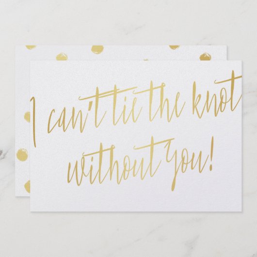 Modern Gold: "Ik kan de knoop niet stropdassen zon Kaart (Voorkant / Achterkant)