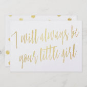 Modern Gold "Ik zal altijd je kleine meisje zijn" Kaart (Voorkant / Achterkant)