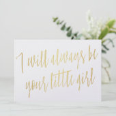Modern Gold "Ik zal altijd je kleine meisje zijn" Kaart (Staand voorkant)