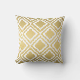 Modern Gold Ikat Diamond Pattern Kussen