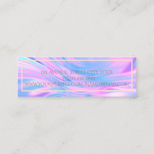 Modern Gold Instagram Holographic Mini Visitekaartje (Achterkant)