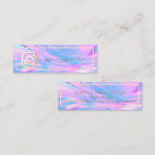 Modern Gold Instagram Holographic Mini Visitekaartje (Voorkant / Achterkant)
