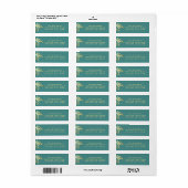 Modern Gold-kerstkerstadres (Botanical Return) Etiket (Full Sheet)