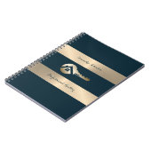 Modern Gold Key Blue Spruce Vastgoed Notitieboek (Linkerzijde)