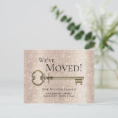 Modern Gold Key - Nieuwe adreswijziging - Aankondi Aankondigingskaart (Staand voorkant)