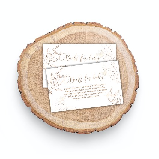 Modern Gold laat vlinderboeken voor Baby shower Informatiekaartje