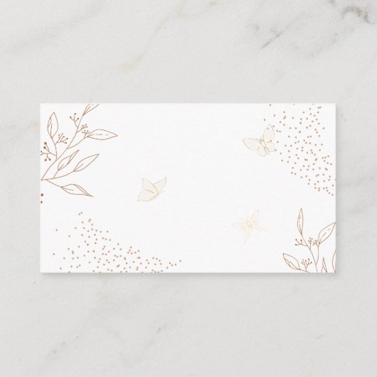 Modern Gold laat vlinderboeken voor Baby shower Informatiekaartje (Achterkant)