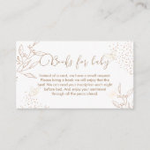 Modern Gold laat vlinderboeken voor Baby shower Informatiekaartje (Voorkant)
