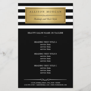Modern Gold Label met zwarte klassy stripes Flyer
