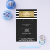 Modern Gold Label met zwarte klassy stripes Flyer (Enkel)