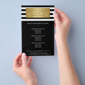 Modern Gold Label met zwarte klassy stripes Flyer (Hand)