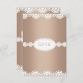 MODERN GOLD LACE ENGAGTY RSVP KAART (Voorkant / Achterkant)