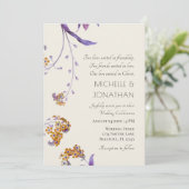 Modern Gold Lavender Floral Christelijk Wedding Kaart (Staand voorkant)