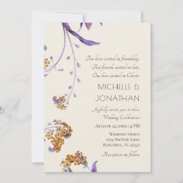 Modern Gold Lavender Floral Christelijk Wedding Kaart
