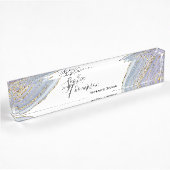 Modern Gold Lavender Geode Agate Desk Naambordje