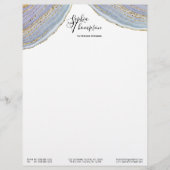 Modern Gold Lavender Geode Agate - Letterhead Briefhoofd (Voorkant)