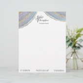 Modern Gold Lavender Geode Agate - Letterhead Briefhoofd (Staand voorkant)