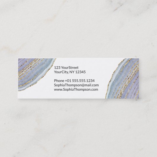 Modern Gold Lavender Geode Agate - Visitekaartje (Achterkant)