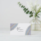 Modern Gold Lavender Geode Agate - Visitekaartje (Staand voorkant)