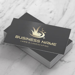 Modern Gold Lawn Care Logo Landschapsdienst Visitekaartje